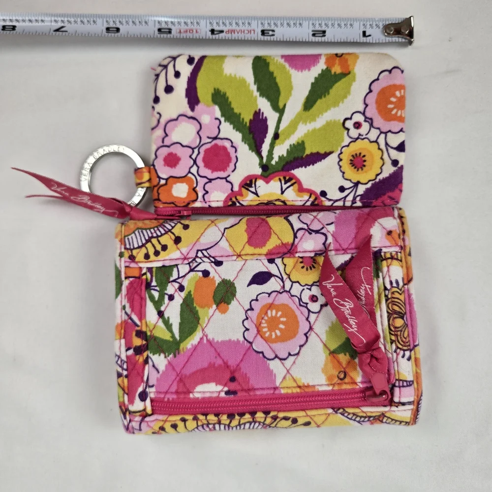 Vera Bradley Euro Wallet Clementine Tri Fold ADDED VB Coin Wallet Inside Pattern - Picture 10 of 11